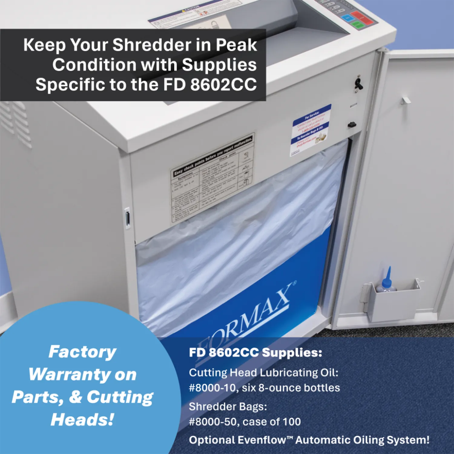 Formax OnSite FD 8602CC Cross-Cut Paper Shredder Machine