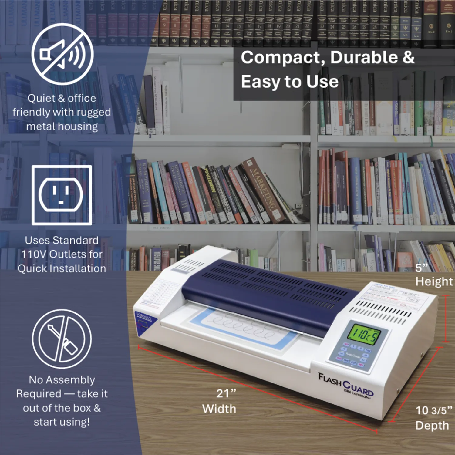 Formax FlashGuard 13R6 13" Heavy-Duty 6-Roller Thermal Pouch Laminator