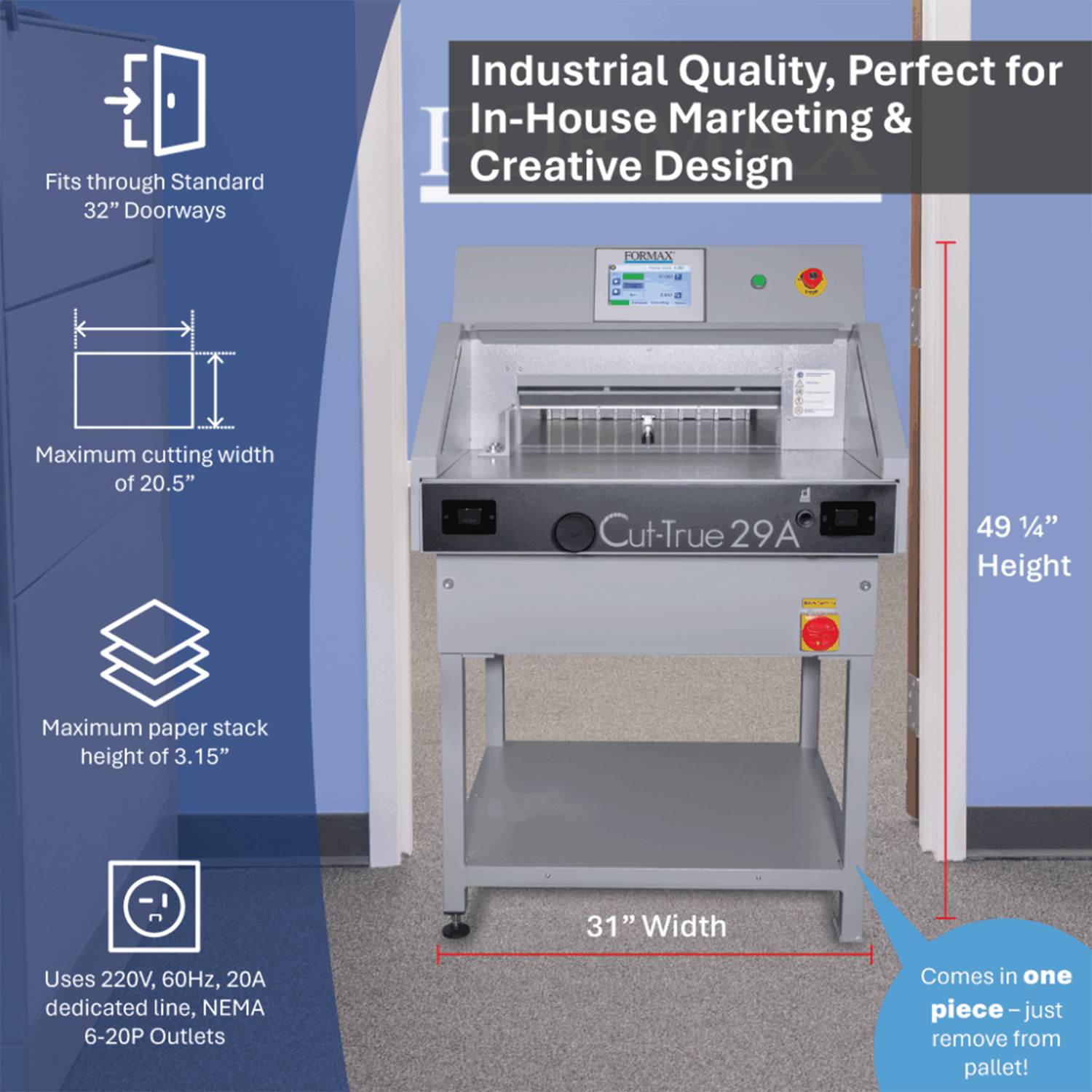 Formax Cut-True 29A Automatic Electric Guillotine Paper Cutter