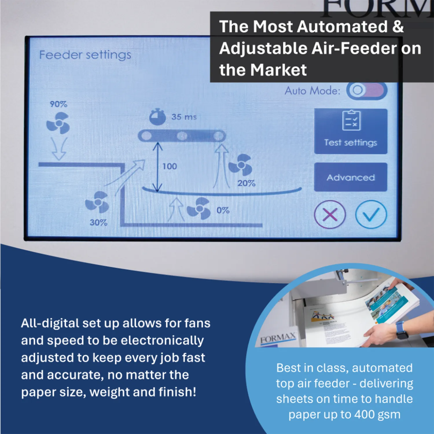 Formax Atlas C150P Automatic Paper Creasing & Perforating Machine with Pile Feeder & Accessories